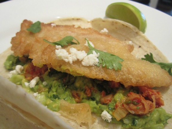 1 Fried Fish Kimchi Guacamole Taco