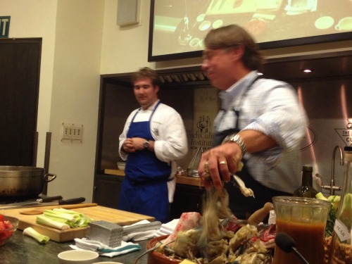 Chef John Besh Adding Crab Bodies To Fish Stew