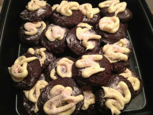 Chocolate Chocolate Chip Cookies With White Chocolate Peppermint