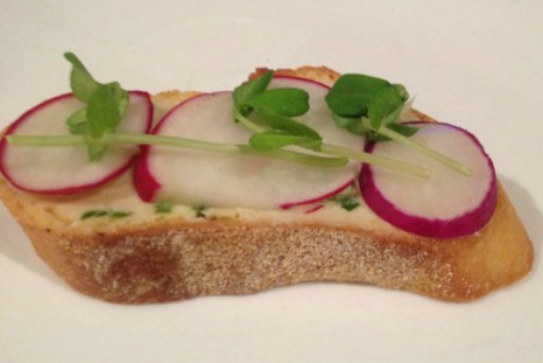 Radish And Chive Butter Crostini